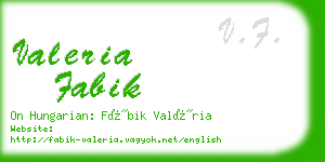 valeria fabik business card